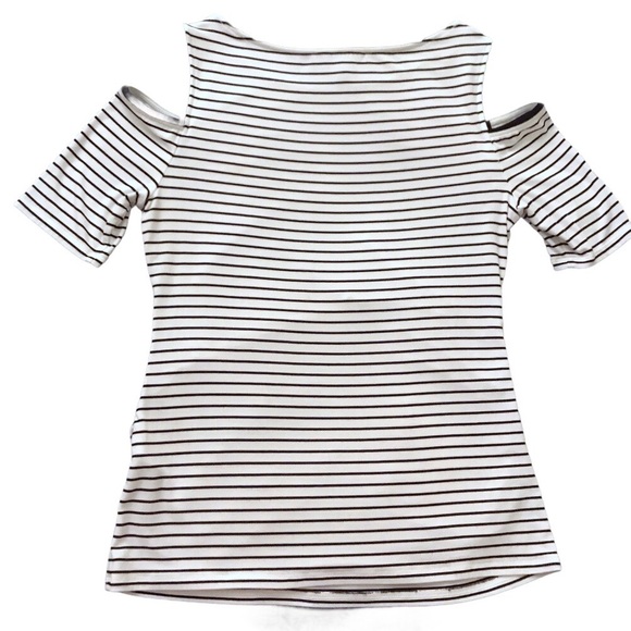 White House Black Market Striped Cold Shoulder Sm - Picture 2 of 5